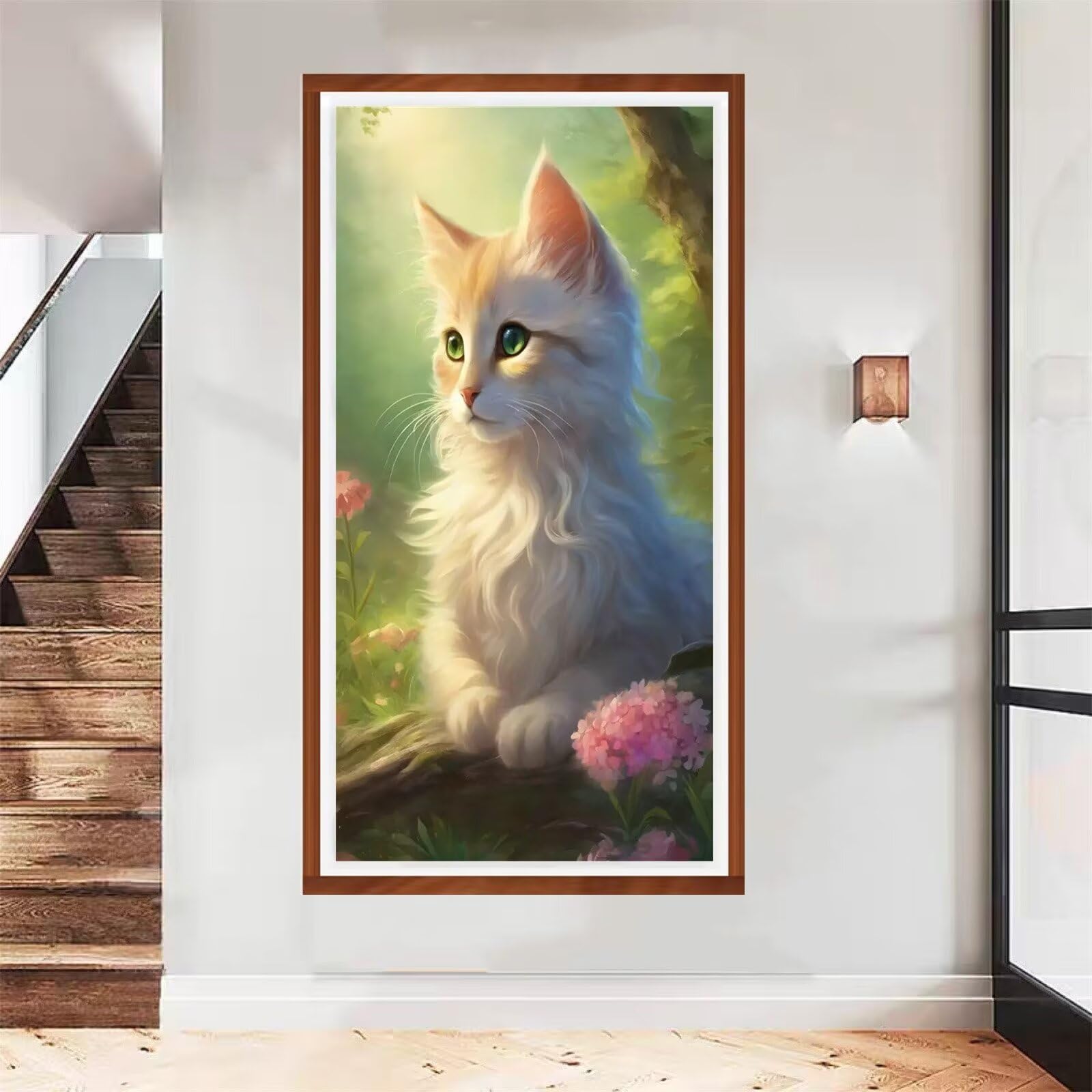 Amazon | DIY 5D ダイヤモンドペインティング クールな猫の花 全面貼り